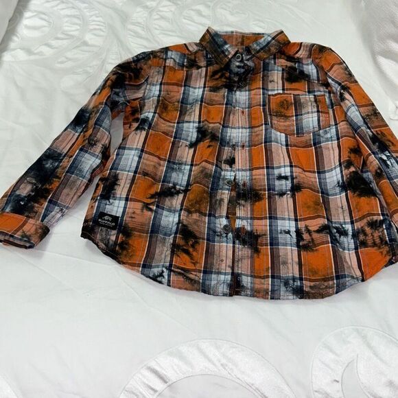 Buffalo plaid boys button down sz SMALL 10/12 - Picture 1 of 3